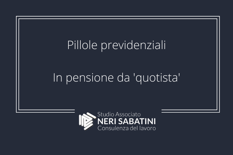 In pensione da ‘quotista’