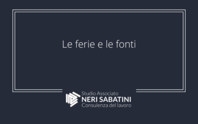 Le ferie e le fonti